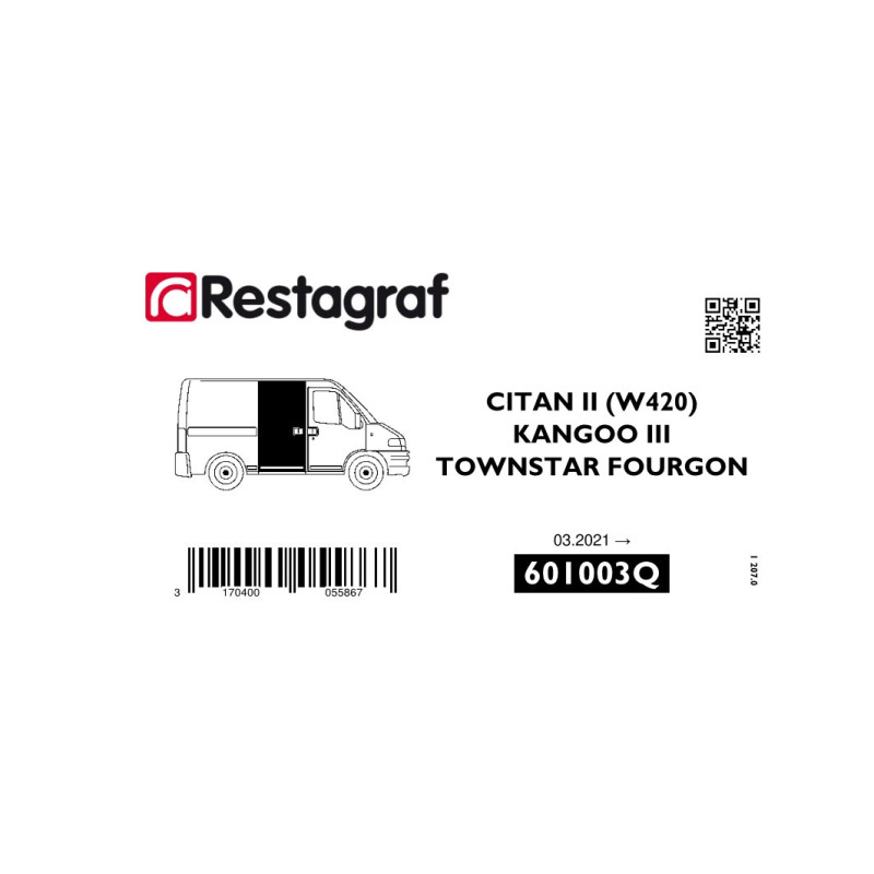 Kit de Fixations pour portes latérales coulissantes KANGOO III VU 03.2021 → / TOWNSTAR 01.2022 → / CITAN II (W420) 10.2021 →