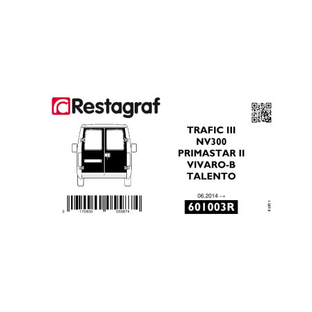 Bevestigingsset voor achterdeuren TRAFIC III 06.2014 → /NV 300 09.2016 → /VIVARO B 09.2014 → 08.2019 /TALENTO 06.2016 → 02.2022