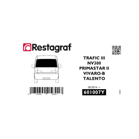 Bevestigingsset voor voorruit TRAFIC III 06.2014 → /NV 300 09.2016 → /VIVARO B 09.2014 → 08.2019 /TALENTO 06.2016 → 02.2022