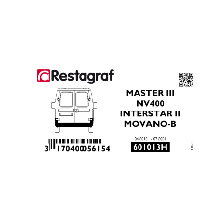 Bevestigingsset voor achterbumper MASTER III 04.2010 → / NV400 / INTERSTAR II 04.2010 → / MOVANO-B 04.2010 → 07.2024