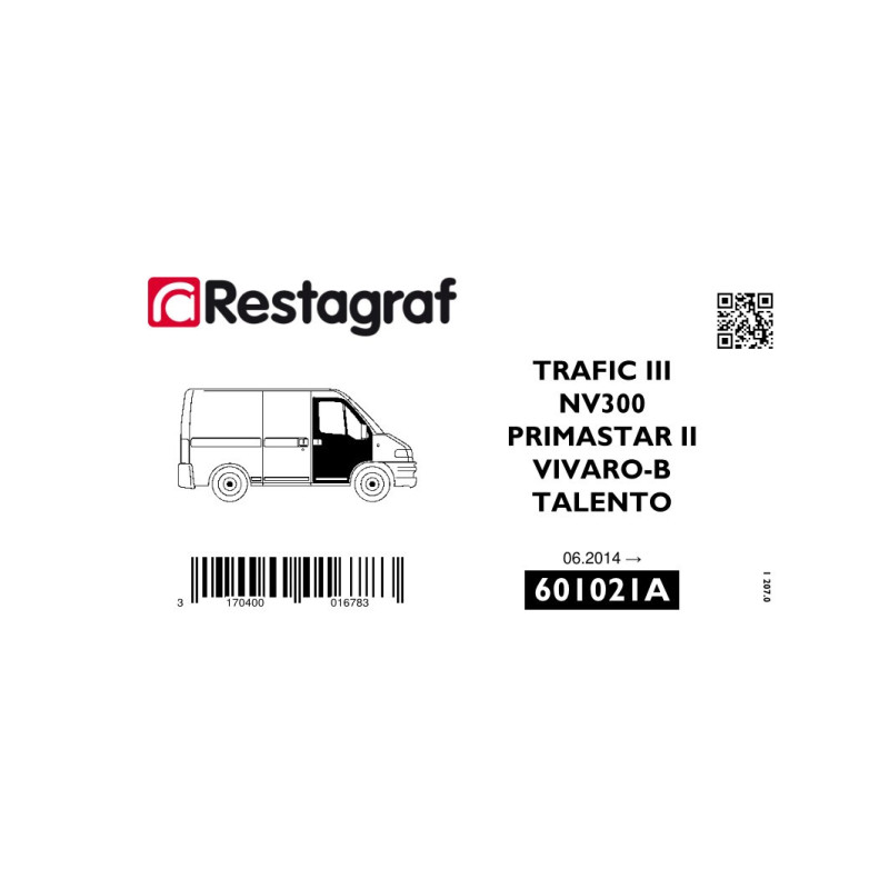 Bevestigingsset voor voordeuren TRAFIC III 06.2014 → / NV 300 09.2016 → / VIVARO B 09.20144 → / TALENTO 06.2016 → 02.2022