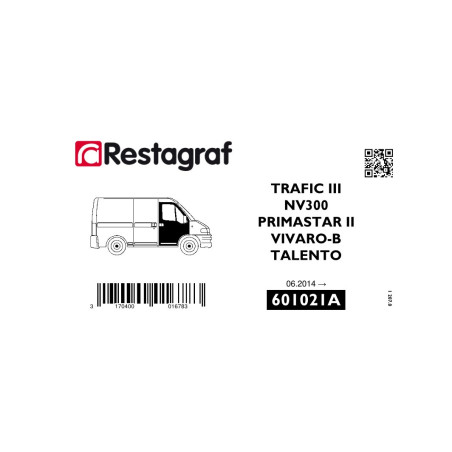 Befestigungssatz für türen vorne TRAFIC III 06.2014 → / NV 300 09.2016 → / VIVARO B 09.20144 → / TALENTO 06.2016 → 02.2022