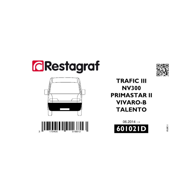 Befestigungssatz für die vordere stoßstange TRAFIC III  06.2014 →/NV 300 09.2016→/VIVARO B 09.2014 → 08.2019 /TALENTO 06.2016 →