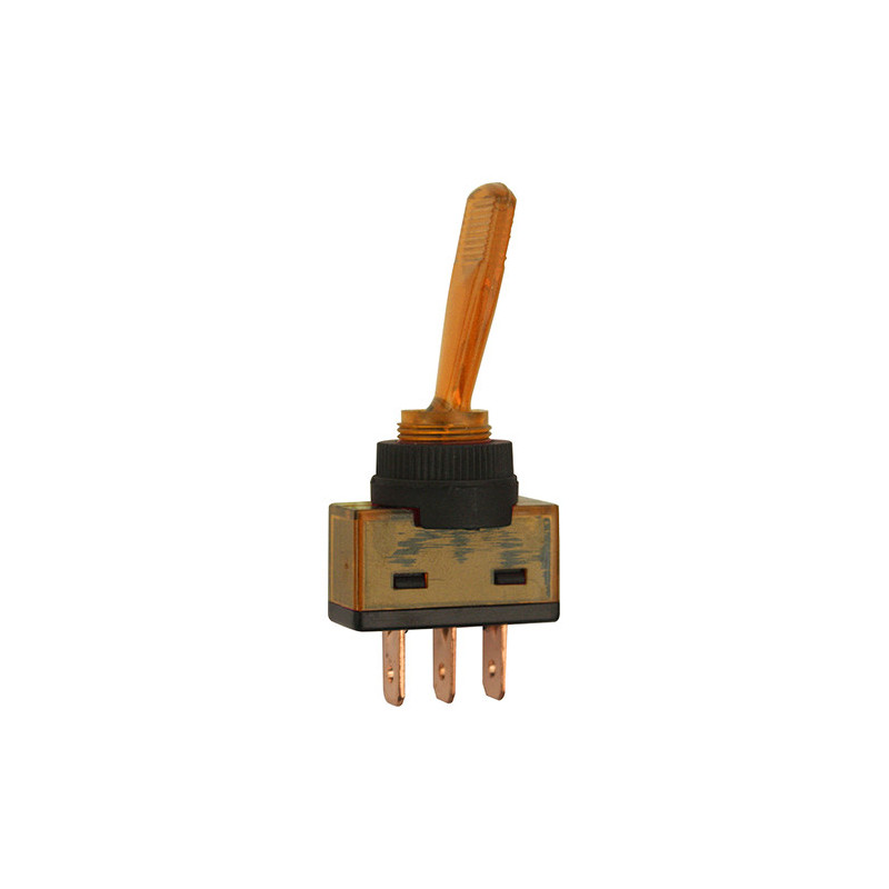 TOGGLE SWITCH Ø 12 mm 12V - 20A / 3 PIN YELLOW ILLUMINATED