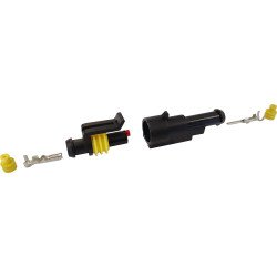 1-PIN WASSERDICHTER STECKVERBINDER (MÄNNLICH + WEIBLICH) MIT KONTAKTE 1.5-SERIEN (0,75 → 1,5 mm²) IM SET