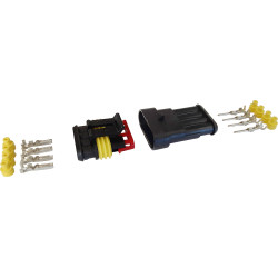 4-POSITION MALE + FEMALE WATERPROOF CONNECTOR WITH 1.5 SERIES TERMINALS (0,75 → 1,5 mm²) IN SET