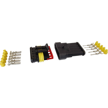 5-PIN WASSERDICHTER STECKVERBINDER (MÄNNLICH + WEIBLICH) MIT KONTAKTE 1.5-SERIEN (0,75 → 1,5 mm²) IM SET
