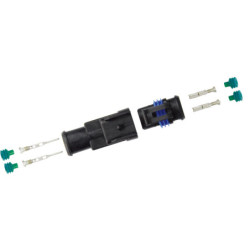 2-POSITION MALE + FEMALE WATERPROOF CONNECTOR WITH 2.8 SERIES TERMINALS (1 → 2,5 mm²) IN SET