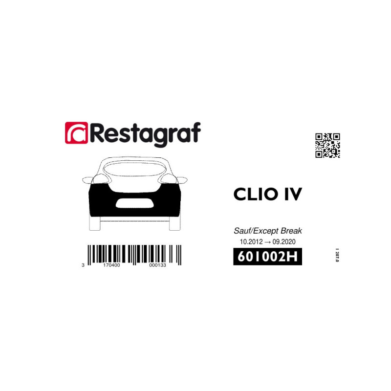 Kit de Fixations pour bouclier AR CLIO IV Berline (Phase 1-2) 10.2012 → 09.2020