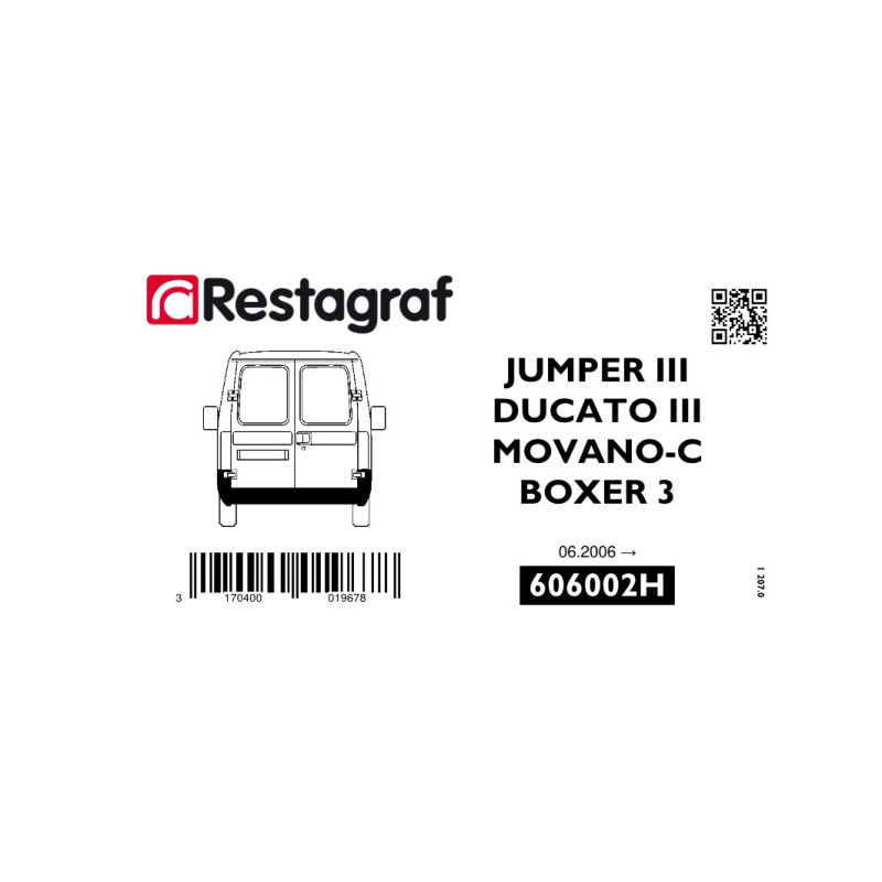Bevestigingsset voor achterbumper JUMPER III / DUCATO 3 / BOXER 3 / MOVANO C 06.2006 →