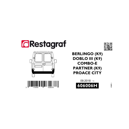 Bevestigingsset voor achterbumper BERLINGO (K9) / COMBO E  / DOBLO III / PROACE CITY / PARTNER (K9)  09.2018 →