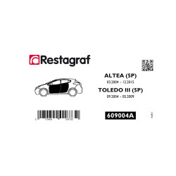 Fasteners kit for doors ALTEA (5P) 03.2004 → 12.2015 / TOLEDO III (5P) 09.2004 → 05.2009