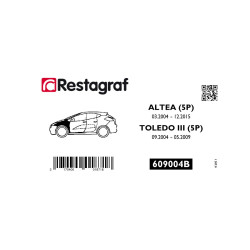 Bevestigingsset voor voorvleugel ALTEA / TOLEDO III (5P) 03.2004 → 12.2015