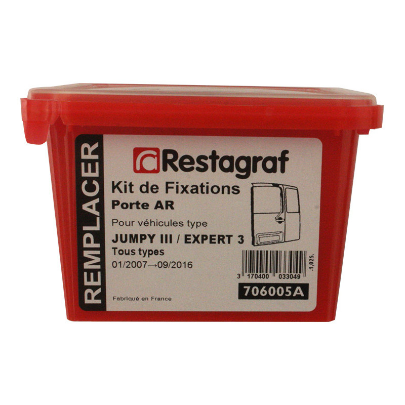 Kit met bevestigingsmateriaal voor Achterportier EXPERT 3 / JUMPY III / PROACE I Alle modellen 01.2007 → 09.2016