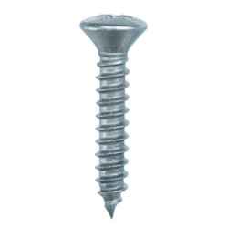 ZELFTAPPENDE SCHROEF MET GEWELFDE VERZONKEN KOP POZI WIT ZINK Ø 4,8 X 25 mm DIN 7983