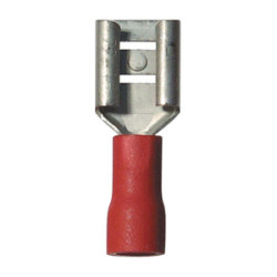 VROUWELIJK GEÏSOLEERD VLAKSTEKERHULS KABELSCHOEN 6,35 X 0,8 mm (0,3 → 1,5 mm²)