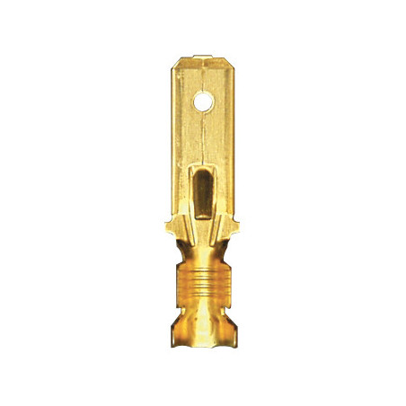 NIET-GEÏSOLEERDE, PLATTE, MANNELIJKE KABELSCHOEN 6,35 X 0,8 mm (2,5 → 6 mm²) VOOR STANDAARD NYLON CONNECTOR
