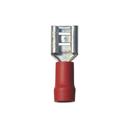 VERSTEVIGDE, VOORGEÏSOLEERDE, VROUWELIJKE, PLATTE KABELSCHOEN  6,35 x 0,8 mm (0,3 → 1,5 mm²)