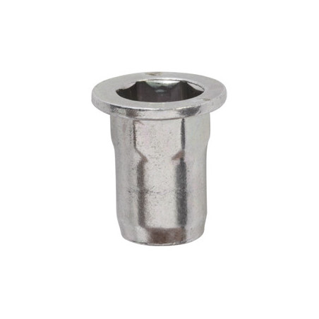 HEXAGONAL STEEL CRIMPING NUT M8-1.25 / 0,5 → 3 mm