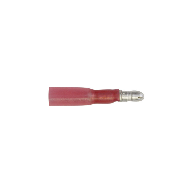 VOORGEÏSOLEERDE, CILINDRISCHE, MANNELIJKE KABELSCHOEN  Ø 4 mm (0,3 → 1,5 mm²)  WARMTEKRIMPBARE