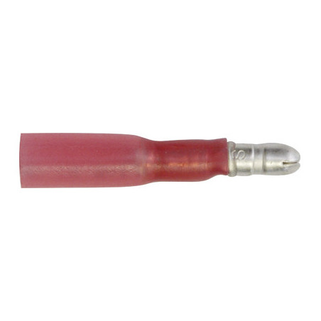 VOORGEÏSOLEERDE, CILINDRISCHE, MANNELIJKE KABELSCHOEN  Ø 4 mm (0,3 → 1,5 mm²)  WARMTEKRIMPBARE