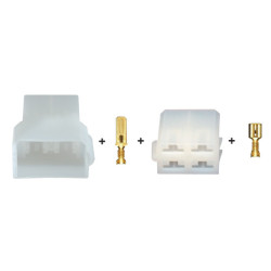 4-PIN MANNELIJKE + VROUWELIJKE CONNECTOR MET 6.35 SERIE-TERMINALS (1 → 2,5 mm²) IN SET