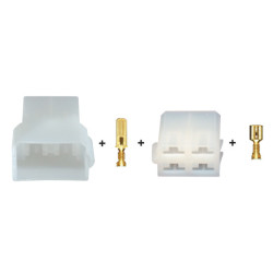 4-POSITION MALE + FEMALE CONNECTOR WITH 6.35 SERIES TERMINALS (2,5 → 6 mm²) IN SET