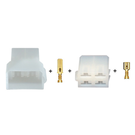 4-PIN MANNELIJKE + VROUWELIJKE CONNECTOR MET 6.35 SERIE-TERMINALS (2,5 → 6 mm²) IN SET