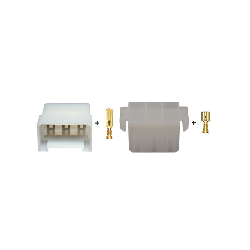 6-POSITION MALE + FEMALE CONNECTOR WITH 6.35 SERIES TERMINALS (1 → 2.5 mm²) IN SET