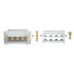 8-PIN MANNELIJKE + VROUWELIJKE CONNECTOR MET 6.35 SERIE-TERMINALS (1 → 2,5 mm²) IN SET