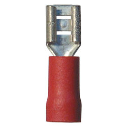 VERSTEVIGDE, VOORGEÏSOLEERDE, VROUWELIJKE, PLATTE KABELSCHOEN  4,8 X 0,8 mm (0,3 → 1,5 mm²)