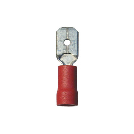 FLACHSTECKER VORISOLIERT, VERSTÄRKT 6,35 X 0,8 mm (0,3 → 1,5 MM²)