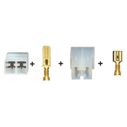 2-POLIG MÄNNLICH + WEIBLICH STECKVERBINDER MIT KONTAKTE 6.35 SERIEN (1 → 2,5 mm²) IM SET