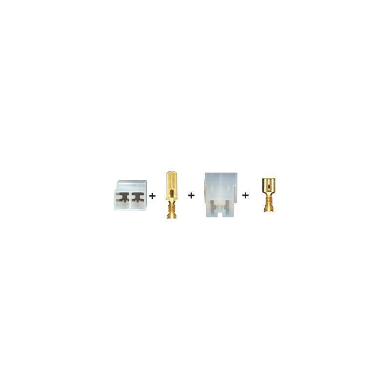 2-POLIG MÄNNLICH + WEIBLICH STECKVERBINDER MIT KONTAKTE 6.35 SERIEN (1 → 2,5 mm²) IM SET