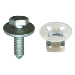 SET OF HEXAGON WASHER HEAD SCREWS M6-1.00 X 20 WHIT CAGE NUTS FOR ENGINE UNDERCOVER MUDGUARD