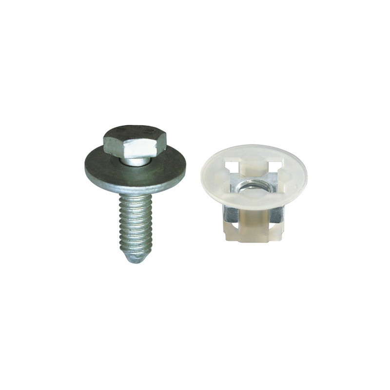 SET VAN ZESKANTFLENSKOPSCHROEVEN M6-1.00 X 20 MET KOOIMOREREN VOOR MOTORBODEMPLAAT/SPATBORD