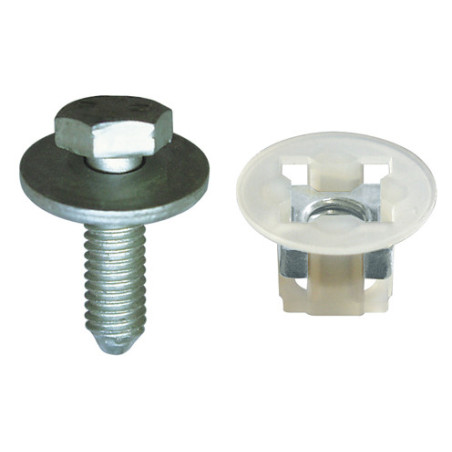 SET OF HEXAGON WASHER HEAD SCREWS M6-1.00 X 20 WHIT CAGE NUTS FOR ENGINE UNDERCOVER MUDGUARD
