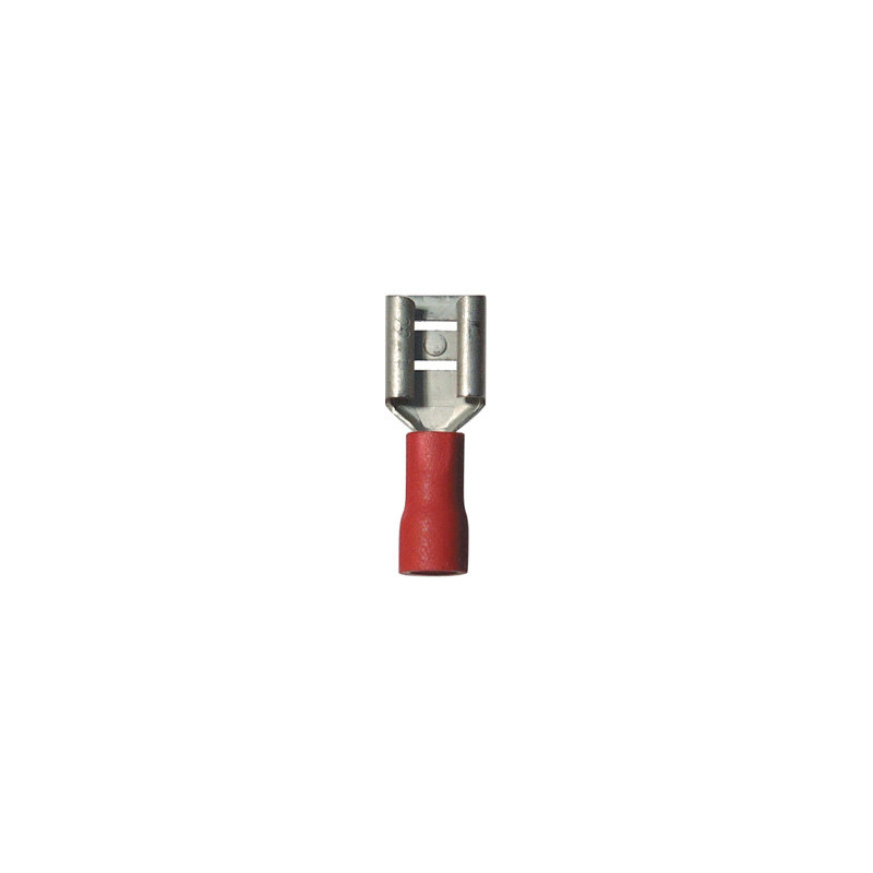 VROUWELIJK GEÏSOLEERD VLAKSTEKERHULS KABELSCHOEN 6,35 X 0,8 mm (0,3 → 1,5 mm²)