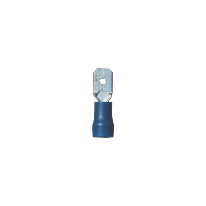 VERSTEVIGDE, VOORGEÏSOLEERDE, MANNELIJKE, PLATTE KABELSCHOEN  6,35 x 0,8 mm (1 → 2,5 mm²)