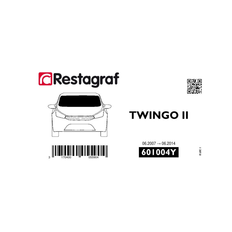 Bevestigingsset voor voorruit TWINGO II  06.2007 → 06.2014