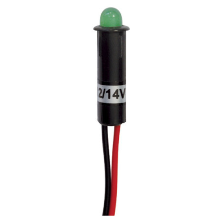LEUCHTANZEIGE GRÜN Ø 6,5 mm LED 12/14V