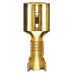 PLATTE, NIET-GEÏSOLEERDE, VROUWELIJKE KABELSCHOEN 6,35 x 0,8 mm (1 → 2,5 mm²) VOOR STANDAARD NYLON CONNECTOR