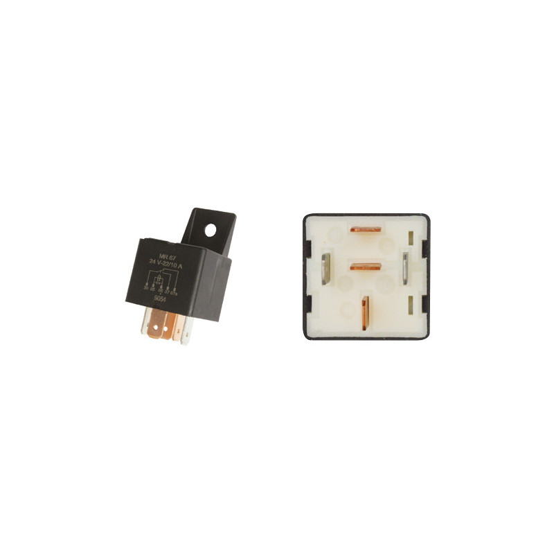 INVERTERRELAIS MET 24V-DIODE 22/10 A 5 PENNEN MET HOUDER