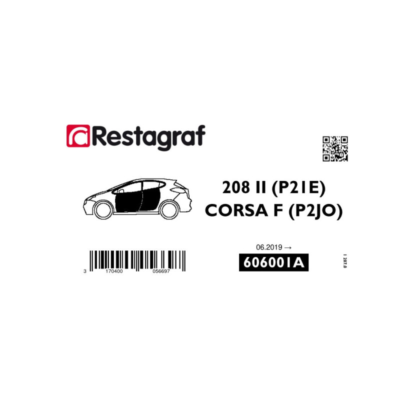 Bevestigingsset voor deuren 208 (P21E) 06.2019 → / CORSA F (P2JO) 11.2019 →