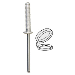 GERÄNDELTER NIET Ø 4 X 20 mm MIT CHAPO® WEIß (UNMONTIERT) FÜR KENNZEICHEN
