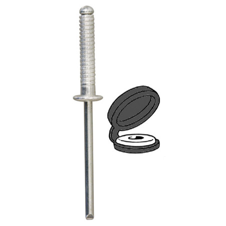 GROOVED RIVET Ø 4 X 20 mm WITH BLACK CHAPO® (UNASSEMBLED) FOR NUMBERPLATE