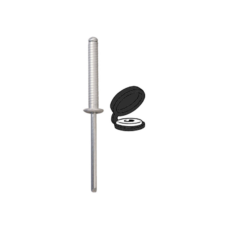 GROOVED RIVET Ø 4 X 26 mm WITH BLACK CHAPO® (UNASSEMBLED) FOR NUMBERPLATE