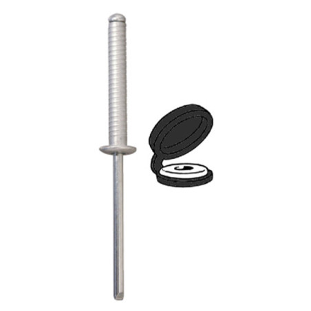 GROOVED RIVET Ø 4 X 26 mm WITH BLACK CHAPO® (UNASSEMBLED) FOR NUMBERPLATE