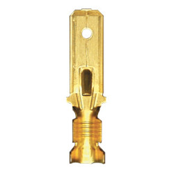 NIET-GEÏSOLEERDE, PLATTE, MANNELIJKE KABELSCHOEN 6,35 X 0,8 mm (2,5 → 6 mm²) VOOR STANDAARD NYLON CONNECTOR