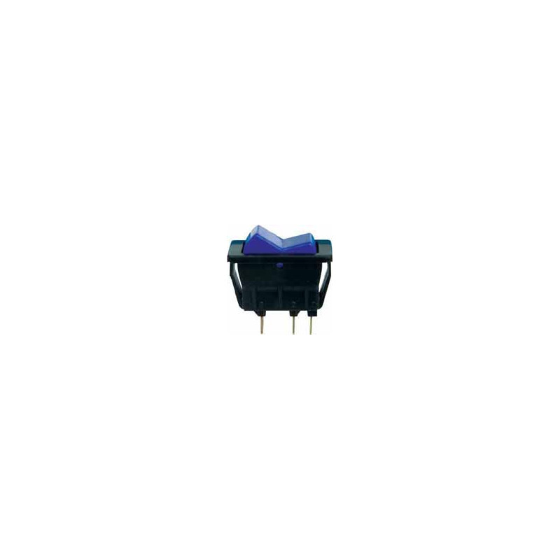 INTERRUPTEUR À BASCULE 18,3 X 36,3 mm 12V - 12A (3 BROCHES AVEC TÉMOIN BLEU)